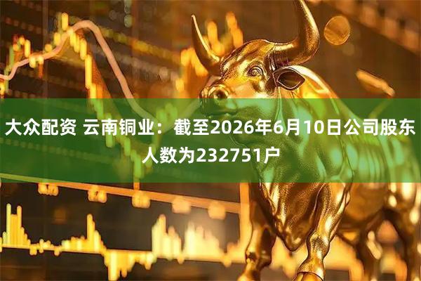 大众配资 云南铜业：截至2026年6月10日公司股东人数为232751户